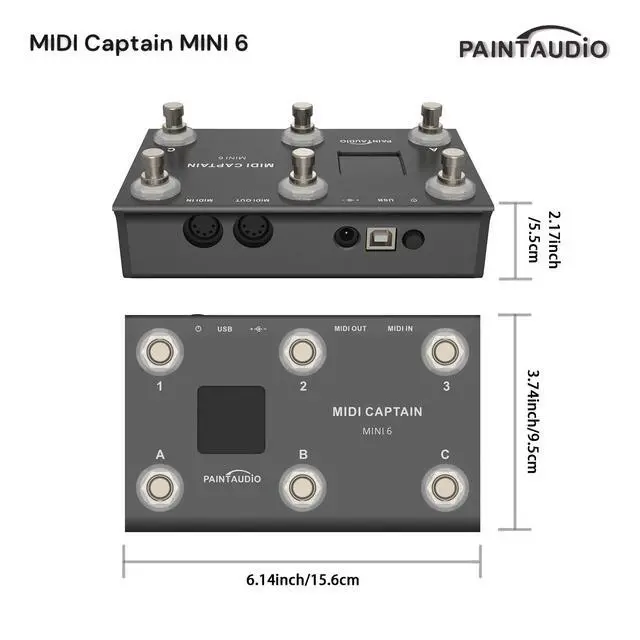 Alt view image 5 of 7 - Paint Audio MIDI Captain MINI 6 Foot Controller Multi-Effects Keyboards Synthesizer USB-MIDI DAW DSP Software USB-HID Support Multi-state Switch Cycling(MIDI Captain MINI 6)