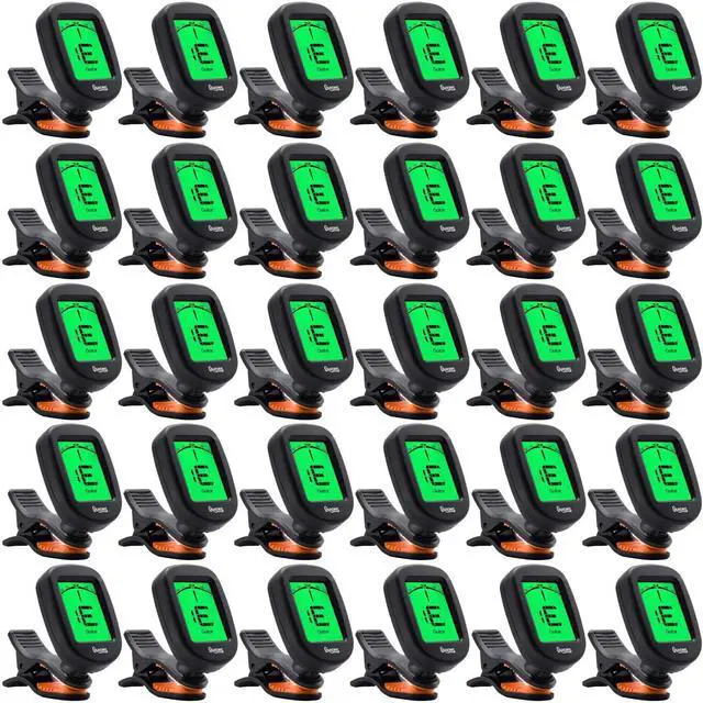 Main image of Guitar Tuner Clip on 30Pack,for Acoustic Guitar Bass Violin Ukulele | Clip-on chromatic tuner, one-click tune, 360° bright screen, fast precise sensor, perfect gift for string musicians