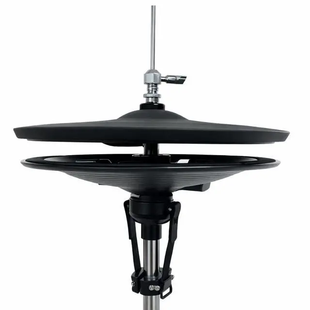 Main image of 2-Piece Electronic Hi-Hat Cymbals 12 Dual-Zone Top Cymbal Pad & Bottom Plate Controller, Acoustic-Style Hi-Hat System for Electronic Drum Modules