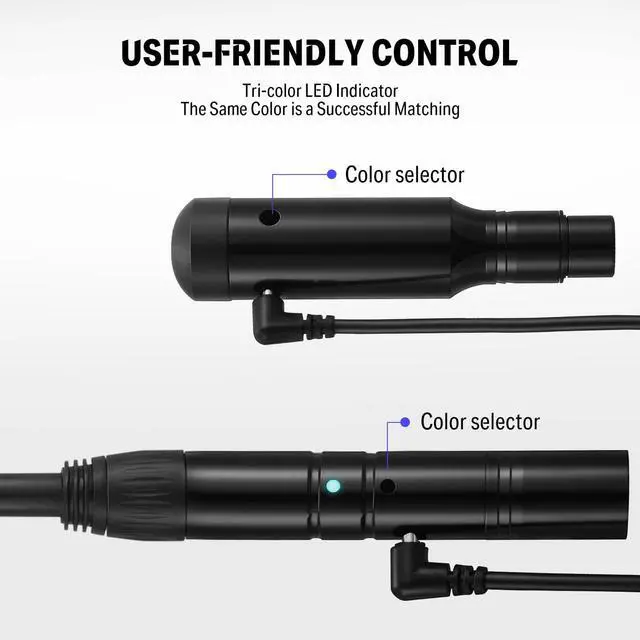 Alt view image 4 of 7 - Wireless DMX512 Transmitter Receiver DJ 2.4G DMX Wireless Controller 5 Receivers with Built-in Battery & Light Dome & 1 Transmitter for LED Stage Disco Party Bar, Stage Lighting Control 6PCS