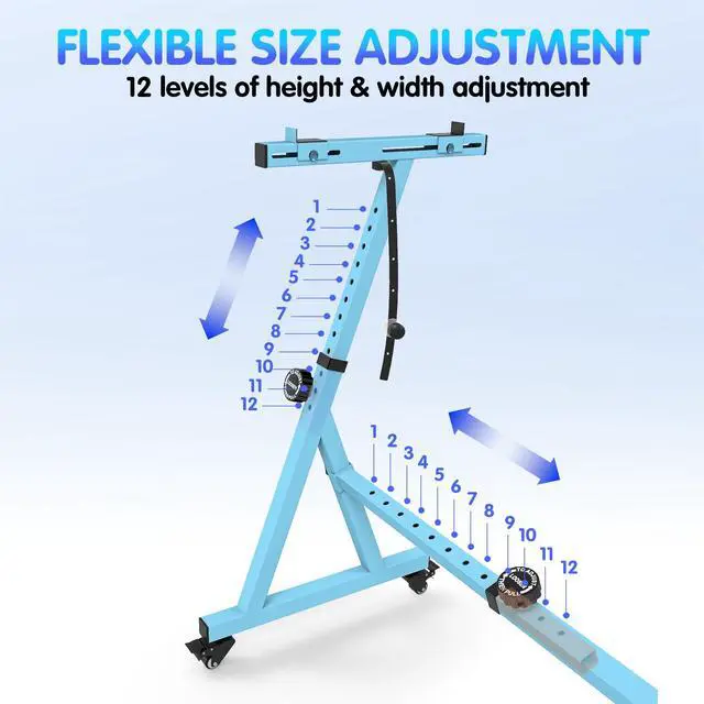 Alt view image 6 of 7 - Universal Keyboard Stand, Z-style Heavy-Duty Piano Stand, Adjustable and Portable Piano Keyboard Stand for 61 and 88 Keys, Blue