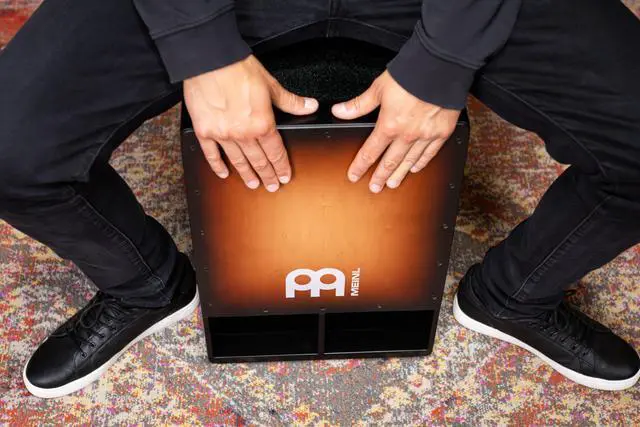 Alt view image 4 of 4 - Bass Cajon Subwoofer Snare Sit-On Box Drum | NOT MADE IN CHINA, Jumbo Size, Front Sound Ports, Baltic Birch Frontplate, Silicone Feet For All Settings