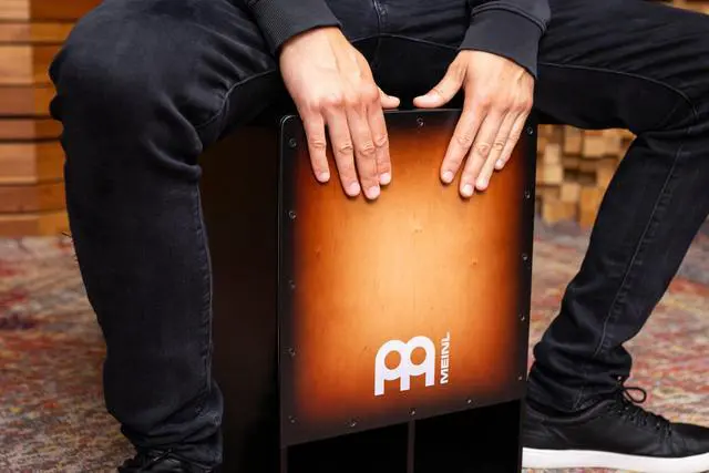 Alt view image 2 of 4 - Bass Cajon Subwoofer Snare Sit-On Box Drum | NOT MADE IN CHINA, Jumbo Size, Front Sound Ports, Baltic Birch Frontplate, Silicone Feet For All Settings
