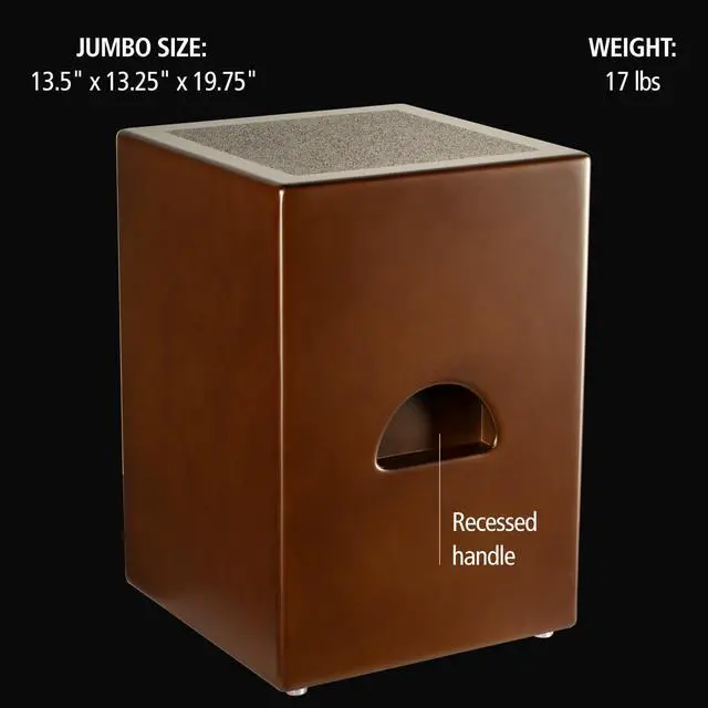 Alt view image 6 of 7 - Bass Cajon Subwoofer Snare Sit-On Box Drum | NOT MADE IN CHINA, Jumbo Size, Front Sound Ports, Walnut Frontplate, Silicone Feet For All Settings