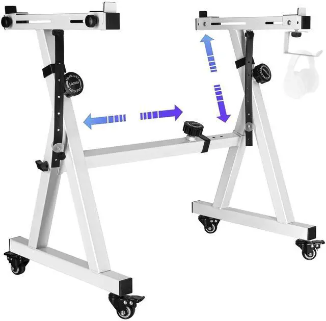 Main image of Universal Z-style Heavy-Duty Piano Keyboard Stand - Adjustable and Portable for 61/88 Keys (White)