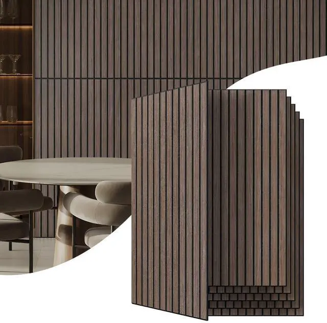 Main image of 6 Pack Acoustic Wall Panels, 47.2" X 23.6" Sound Absorbing Panels, Decorative Sound Proof Panels for Home, Office, Studio Room, Deep Walnut