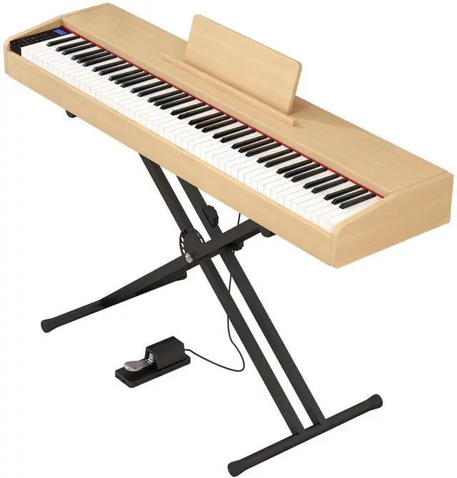 Main image of Digital Piano 88 key Semi Weighted Keyboard With X Stand & Sustain Pedal, Full-Size Beginner Electric Piano For Bluetooth, Headphone Mode, USB-MIDI