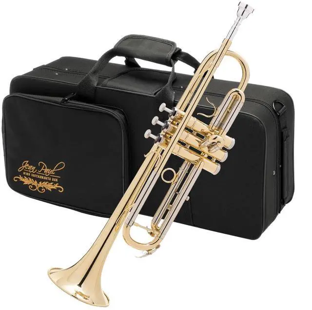 Main image of Jean Paul TR-330 Student Bb Trumpet, Two-Piece Yellow Brass Bell, Stainless Steel Valves, U.S. Play-Tested, Gold Lacquer Finish, 7C Mouthpiece and Semi-Hard Case Included