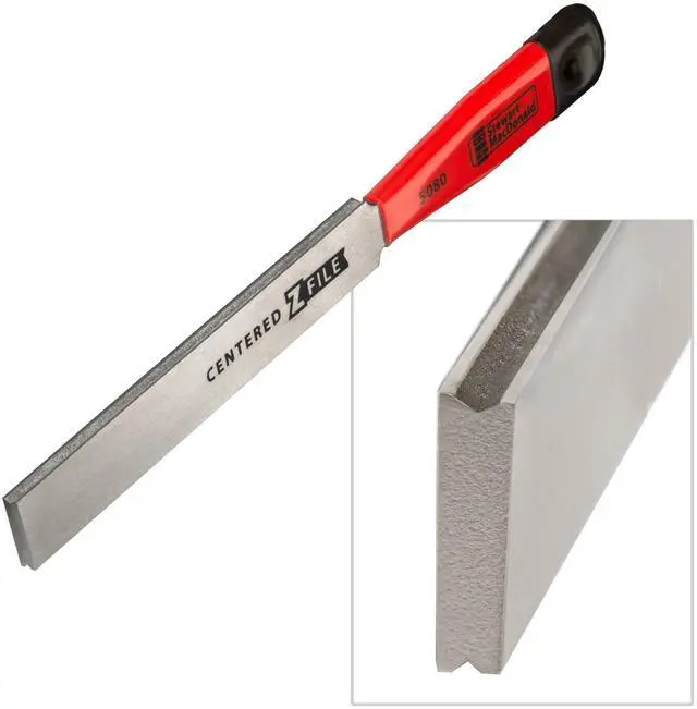 Main image of Centered Z-File Fret Crowning File - V-Shaped Diamond Grit Guitar Fret File with Dual Angled Edges - Shapes Both Sides at Once for Faster, Accurate Fret Crowning