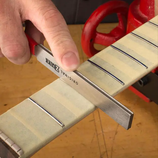 Alt view image 2 of 4 - Original Z-File Fret Crowning File - Diamond Grit Guitar Fret File with Dual Angled Edges - Shapes Both Sides at Once for Faster, Accurate Fret Crowning