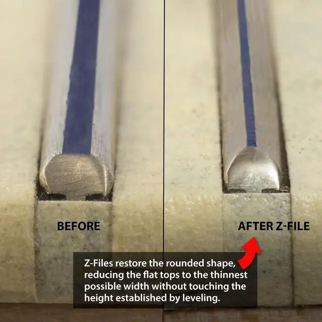 Alt view image 3 of 4 - Original Z-File Fret Crowning File - Diamond Grit Guitar Fret File with Dual Angled Edges - Shapes Both Sides at Once for Faster, Accurate Fret Crowning
