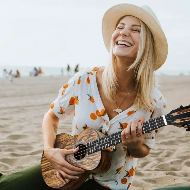 Alt view image 5 of 7 - 26 inch CT905 All Butterfly Bocote Wood Tenor Electric Ukulele | Professional Ukelele Kit Beginner Guitar Starter Bundle Strings, Padded Gig Bag, Strap
