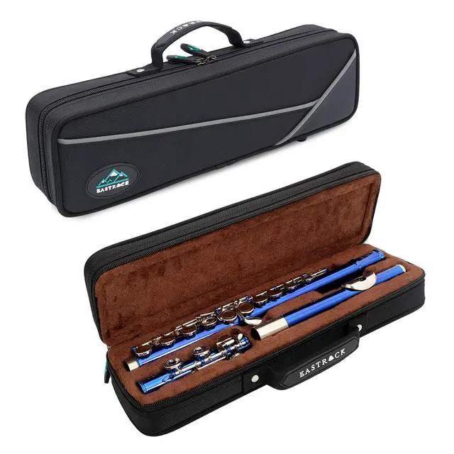 Alt view image 4 of 6 - Closed Hole Flutes C 16 Key for Beginner, Kids, Student -Silver Nickel Flute with Case Stand and Cleaning kit (Blue)