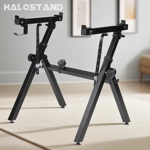 Alt view image 7 of 7 - Universal Keyboard Stand, Z-style Heavy-Duty Piano Stand, Adjustable and Portable Piano Keyboard Stand for 61 and 88 Keys, Piano Stand for 88 Keyboard, Rolling Keyboard Stand