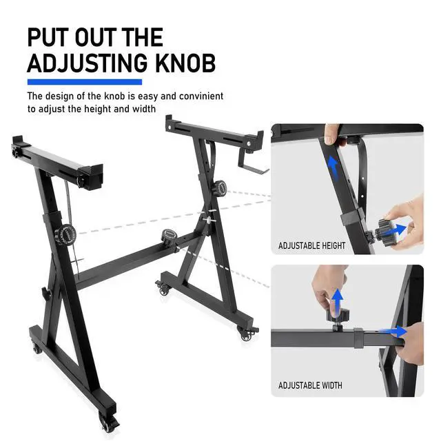 Alt view image 4 of 7 - Universal Keyboard Stand, Z-style Heavy-Duty Piano Stand, Adjustable and Portable Piano Keyboard Stand for 61 and 88 Keys