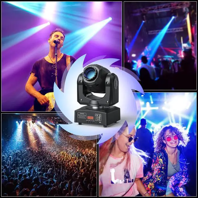 Alt view image 7 of 7 - Moving Head DJ Lights, 50W LED Moving Head Light with 7 Gobos 7 Colors and Open White Beam Spotlight by DMX and Sound Activated for Wedding DJ Disco Parties Live Show Church Bar (Set of 4)