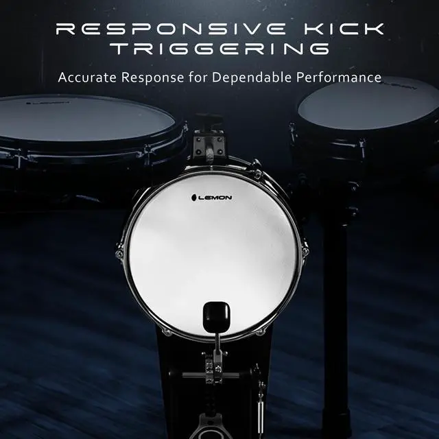 Alt view image 4 of 7 - T550 Electronic Drum Pad - 12 Inch Rack Mounted Kick Pad, Durable Mesh, Compatible with Roland, Alesis Nitro Max, Yamaha DTX, Simmons, Donner, Electric Drum Kit Expansion Pad for Electric Kits