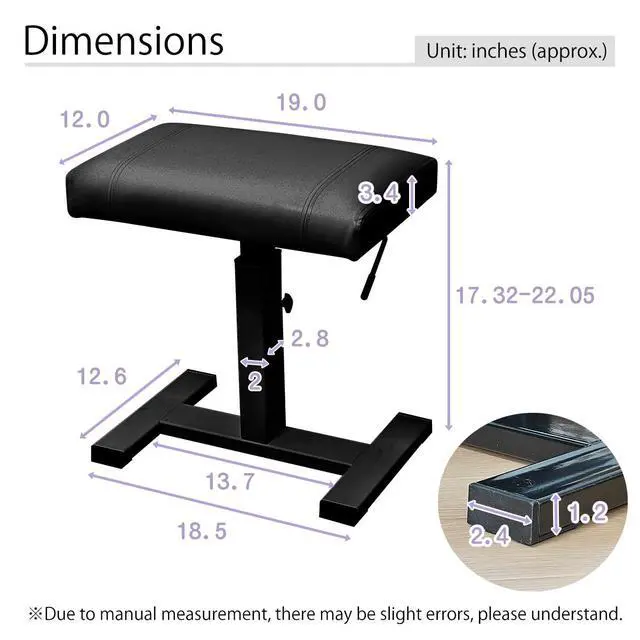 Alt view image 2 of 7 - Height Adjustable Keyboard Bench Hydraulic Lifting Smooth | Piano Bench 19.3" x 12.2" PU Leather Seat Keyboard Chair Heavy Duty Piano Stool with High-Density Sponge Alloy Base
