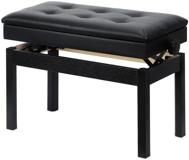 Main image of Adjustable Double/Duet Piano Bench,Solid Wood Piano Chair,Waterproof Piano Seat with Storage for Music Books & Leather Cushion,Heavy Duty Piano Stool for Keyboard Piano