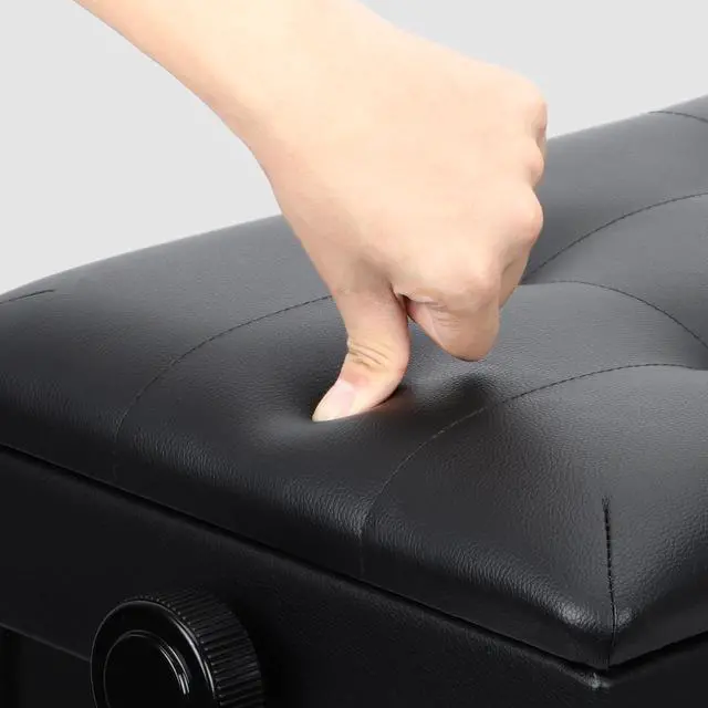 Alt view image 5 of 7 - Adjustable Double/Duet Piano Bench,Solid Wood Piano Chair,Waterproof Piano Seat with Storage for Music Books & Leather Cushion,Heavy Duty Piano Stool for Keyboard Piano