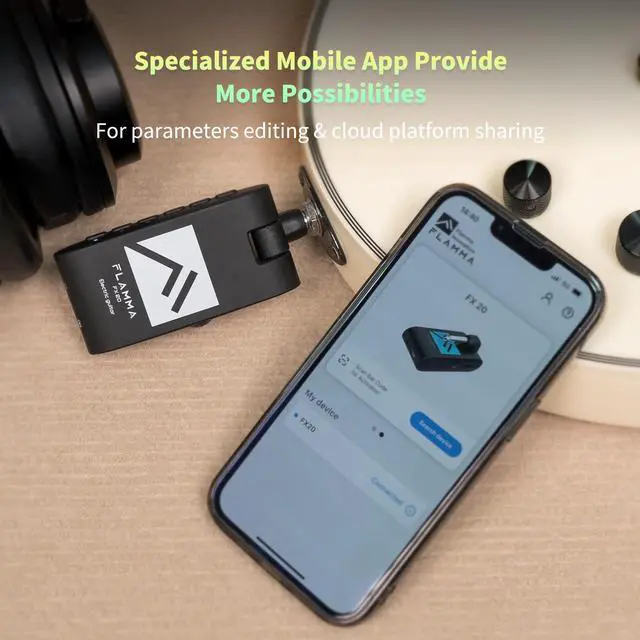 Alt view image 2 of 7 - FX20 Guitar Headphone Amp with APP 40 Drum Grooves 52 Amp Modes 5 Delay 5 Reverb Effects 14 Modulations for Practice Recording and Creativity