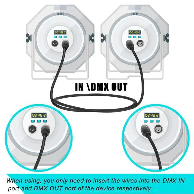 Alt view image 3 of 7 - 30 Pcs 3.2ft 3 Pin DMX Cable 1 Meter Flexible DMX Signal Cables Wires with Metal Connectors XLR Male to Female Connection for Stage Lighting Spotlight DJ Lights, Black
