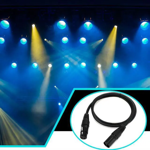 Alt view image 7 of 7 - 30 Pcs 3.2ft 3 Pin DMX Cable 1 Meter Flexible DMX Signal Cables Wires with Metal Connectors XLR Male to Female Connection for Stage Lighting Spotlight DJ Lights, Black
