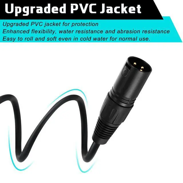 Alt view image 2 of 7 - 30 Pcs 3.2ft 3 Pin DMX Cable 1 Meter Flexible DMX Signal Cables Wires with Metal Connectors XLR Male to Female Connection for Stage Lighting Spotlight DJ Lights, Black