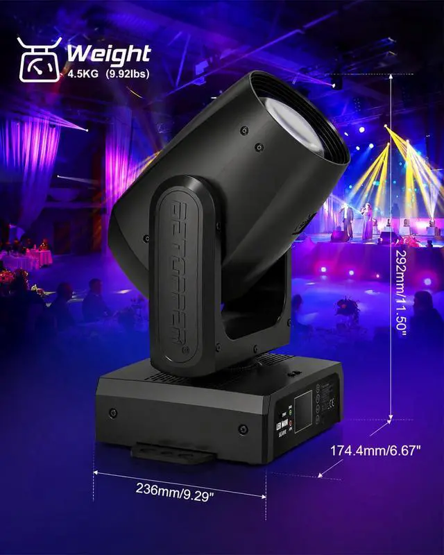 Alt view image 7 of 7 - Moving Head Light,150W Moving Head DJ Lights for Party | LB150 With Beam 12 GOBO 12 Colors 1 Prism Plate,DMX Sound Activated,0~100% dimming,for DJ Party Bar Wedding Stage Lighting