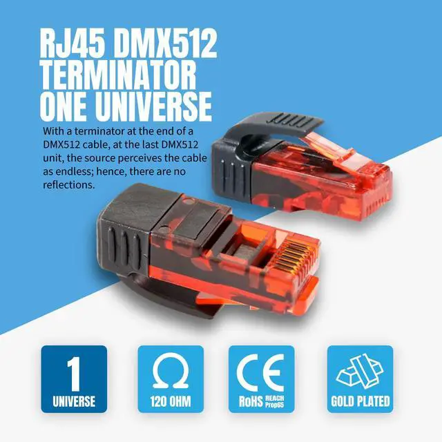 Alt view image 2 of 6 - 10 Pack - CPoint DMXterminator RJ45 DMX Terminator 120 Ohm 1 Universe RJ45-DMXTERM-120