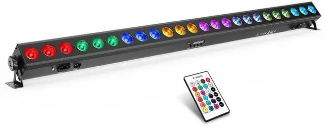 Main image of LED Stage Wash Light: Remote & DMX Control - Easy Setup for DJ Party Planner - 150W 24LEDs RGBWA+UV Color Changing - Uplight for Events Music Live Show Wedding Band Performances Christmas Lighting