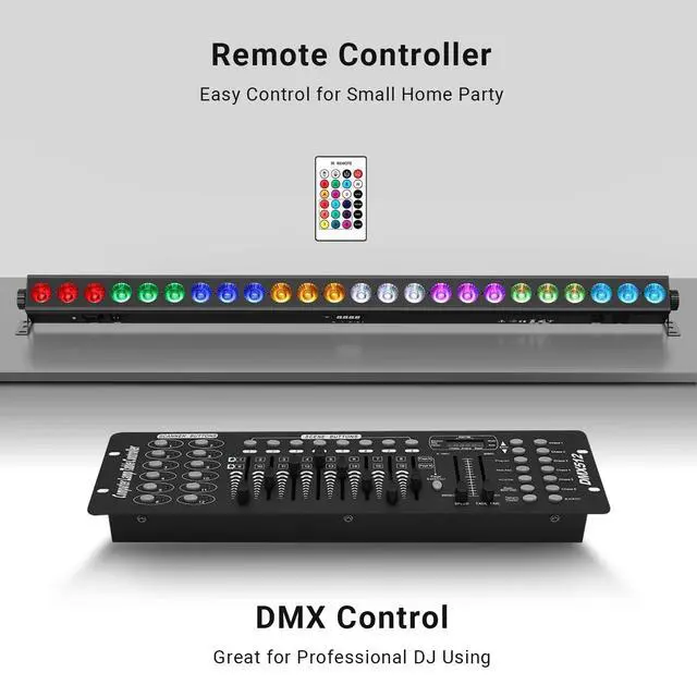 Alt view image 2 of 7 - LED Stage Wash Light: Remote & DMX Control - Easy Setup for DJ Party Planner - 150W 24LEDs RGBWA+UV Color Changing - Uplight for Events Music Live Show Wedding Band Performances Christmas Lighting