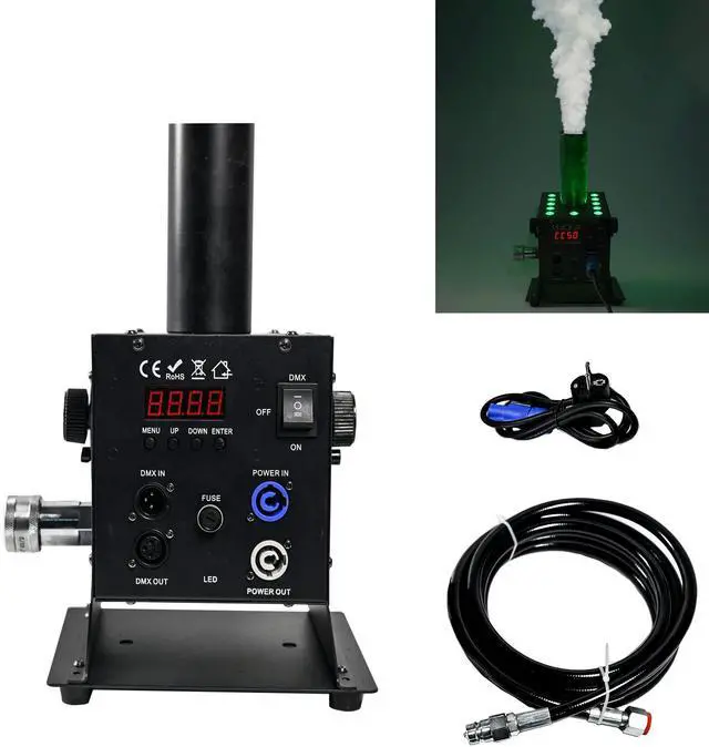 Main image of Digital CO2 Jet Machine 12LEDs RGB CO2 Fogger Smoke Cannon DMX512 Smoke Mister Machine Multi-angle Gas Column Fog Machine w/6m Hose, for DJ Concerts Parties Birthday Wedding