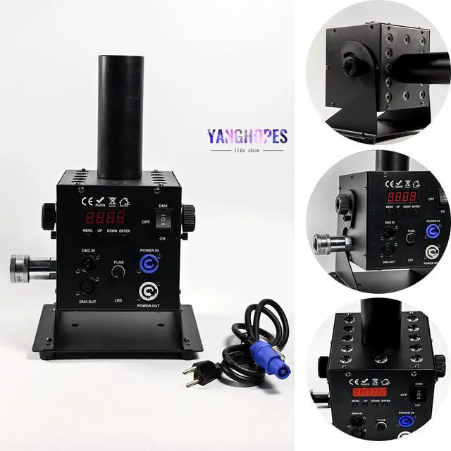 Alt view image 5 of 7 - Digital CO2 Jet Machine 12LEDs RGB CO2 Fogger Smoke Cannon DMX512 Smoke Mister Machine Multi-angle Gas Column Fog Machine w/6m Hose, for DJ Concerts Parties Birthday Wedding