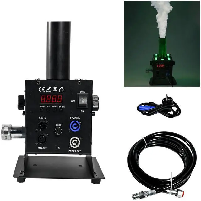 Main image of Digital CO2 Jet Machine 12LEDs RGB CO2 Fogger Smoke Cannon DMX512 Smoke Mister Machine Multi-angle Gas Column Fog Machine w/6m Hose, for DJ Concerts Parties Birthday Wedding (12LED DMX fog machine)