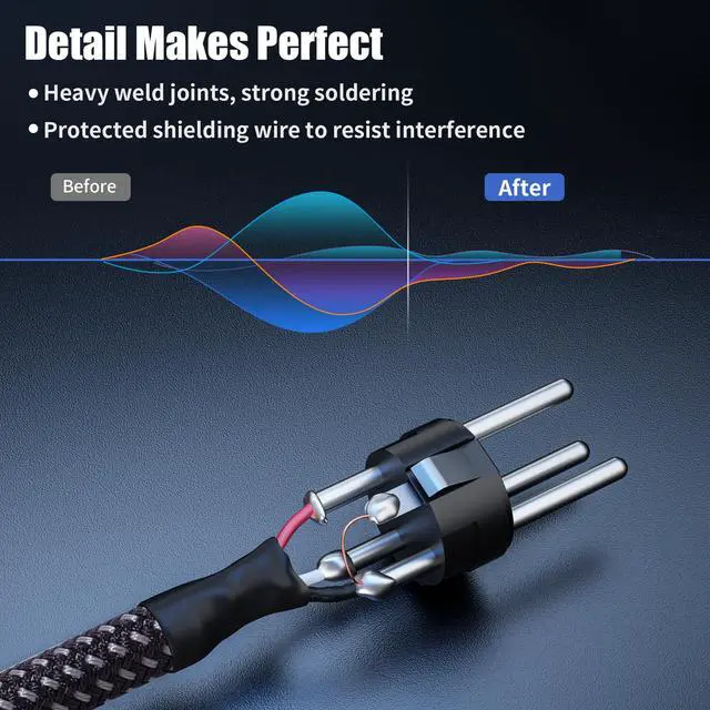 Alt view image 3 of 6 - XLR Mic Cable 25 ft 6-Pack, Braided 3-Pin Male to Female | Balanced Audio, Dual Shielded, Flexible Braided Jacket, Studio and Live Sound