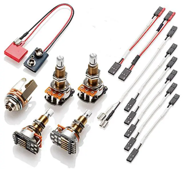 Main image of 1-2 Pickup Conversion Wiring Kit Solderless Long Shaft (Les Paul) 19mm