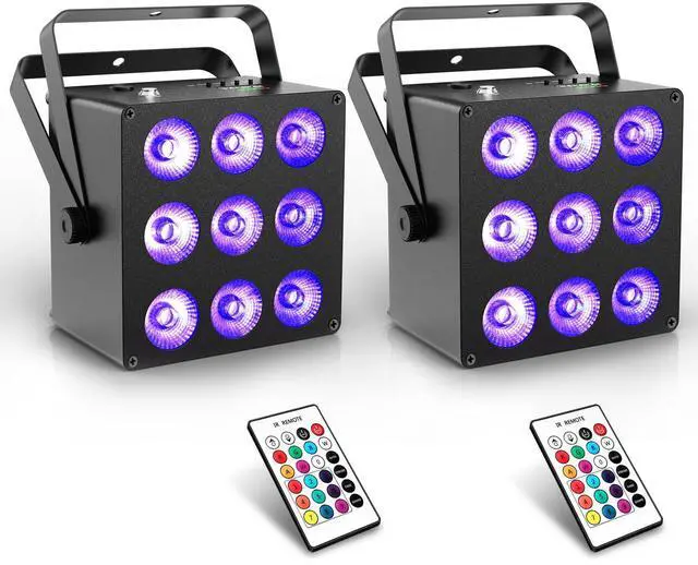 Main image of Battery Powered Uplights, 6IN1 RGBWA+UV LED, Rechargeable, 2 Pack | 20H Single-Color 6H Charging, Remote DMX & Sound Activation, for DJ Wedding Party Church Live Performance