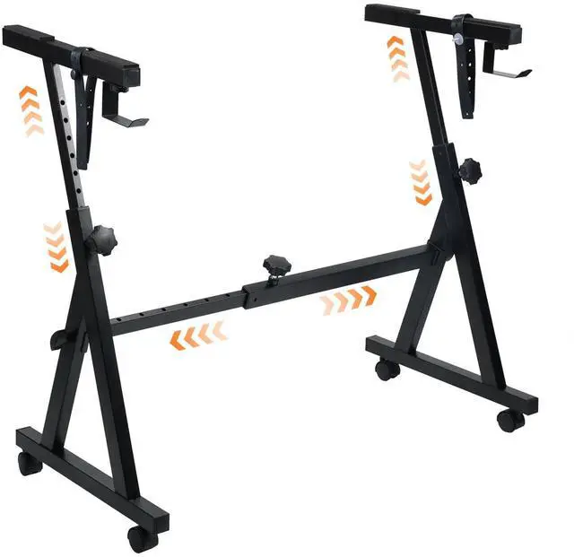 Main image of Piano Keyboard Stand-Z Style Adjustable and Portable Heavy Duty Music Stand with Wheels-Fits 54-88 Key Electric Pianos-Sturdy Musical Keyboard Stand for Practice & Performance