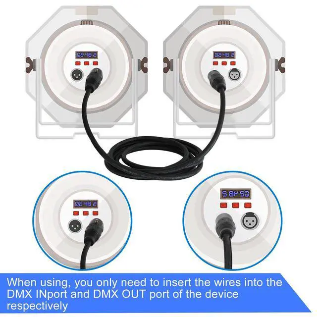 Alt view image 3 of 6 - 20 Pcs 6.5ft 3 Pin DMX Cable Flexible DMX Signal Cables Wires with Metal Connectors XLR Male to Female Connection for Stage Lighting Spotlight Dj Controller Moving Head Club Party, Black