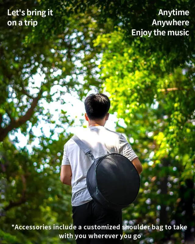 Alt view image 7 of 7 - Rain Drum for Outside Garden, Large Steel Tongue Drum - 12 Inch 15 Notes Metal HandPan Drums,Waterproof Rain Chime,Musical Gifts