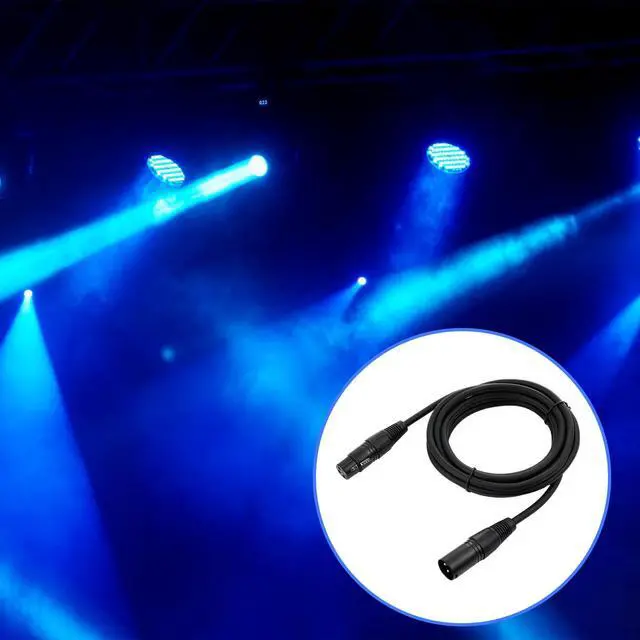 Alt view image 6 of 6 - 20 Pcs 6.5ft 3 Pin DMX Cable Flexible DMX Signal Cables Wires with Metal Connectors XLR Male to Female Connection for Stage Lighting Spotlight Dj Controller Moving Head Club Party, Black