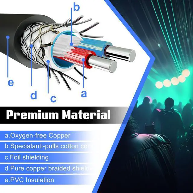 Alt view image 5 of 6 - 20 Pcs 6.5ft 3 Pin DMX Cable Flexible DMX Signal Cables Wires with Metal Connectors XLR Male to Female Connection for Stage Lighting Spotlight Dj Controller Moving Head Club Party, Black