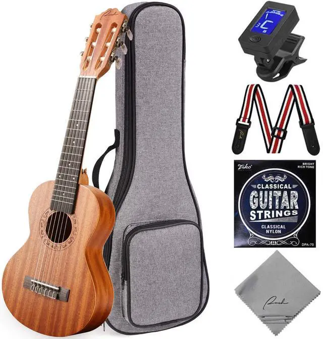 Main image of 28 Inch Guitalele, 6-String Acoustic Guitar Ukulele Starter Kit | Small Travel Classical Guitarlele Kit for Beginners Pack Bundle Gig bag, Tuner, Strap, Strings Set