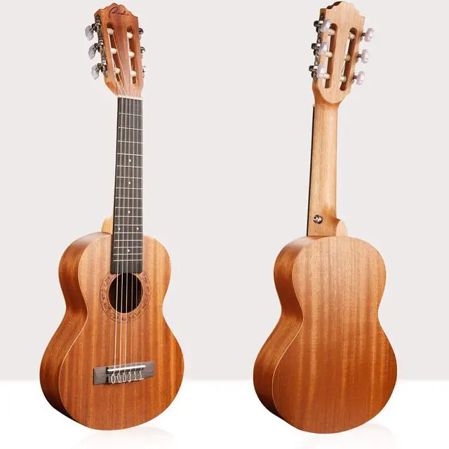 Alt view image 2 of 7 - 28 Inch Guitalele, 6-String Acoustic Guitar Ukulele Starter Kit | Small Travel Classical Guitarlele Kit for Beginners Pack Bundle Gig bag, Tuner, Strap, Strings Set