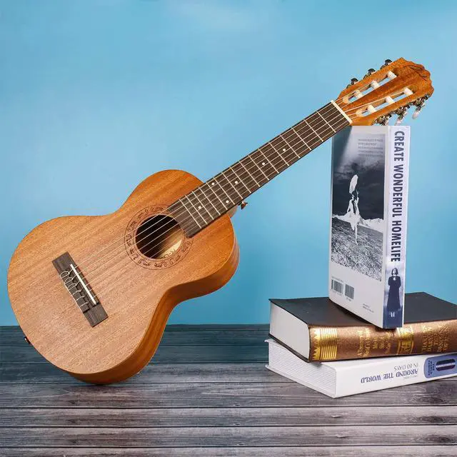 Alt view image 3 of 7 - 28 Inch Guitalele, 6-String Acoustic Guitar Ukulele Starter Kit | Small Travel Classical Guitarlele Kit for Beginners Pack Bundle Gig bag, Tuner, Strap, Strings Set