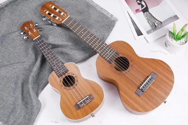 Alt view image 7 of 7 - 28 Inch Guitalele, 6-String Acoustic Guitar Ukulele Starter Kit | Small Travel Classical Guitarlele Kit for Beginners Pack Bundle Gig bag, Tuner, Strap, Strings Set