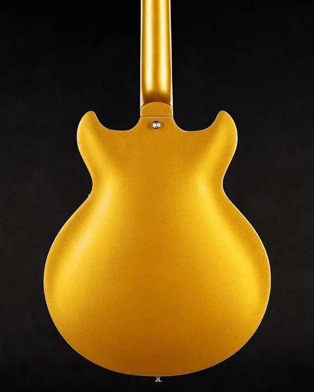 Alt view image 4 of 6 - WestCreek 333 Semi Hollow Body Jazz Electric Guitar | 6 String, Alnico Humbucker Pickups, Roosewood Fingerboard, Rounded End Jumbo Frets, Full (Gold)