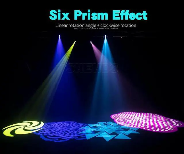 Alt view image 3 of 6 - 100W LED Moving Head Light with LED Ring Stage Light | 7 Dynamic & 6 Static Gobos, 8 Colors, 6-Facet Prism, DMX512, Unique Aperture Effect, Sound Active, for Wedding Party Disco