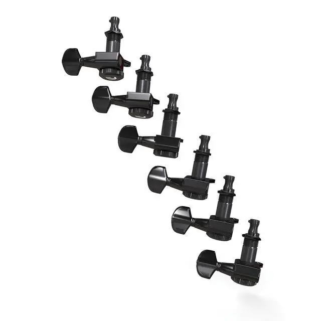 Alt view image 2 of 6 - Auto-Trim Tuning Machines - Locking Tuners for Guitars - 6 In Line Setup, Black